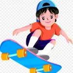 儿童滑板素材 透明背景PNG