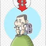 手绘留守儿童插画 免费PNG素材