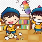 儿童打扫卡通海报促销素材 PNG素材下载