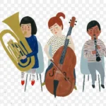 卡通儿童乐团 PNG素材下载